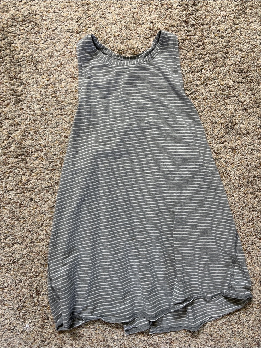 lululemon athletica Gray & White Striped Tank Top